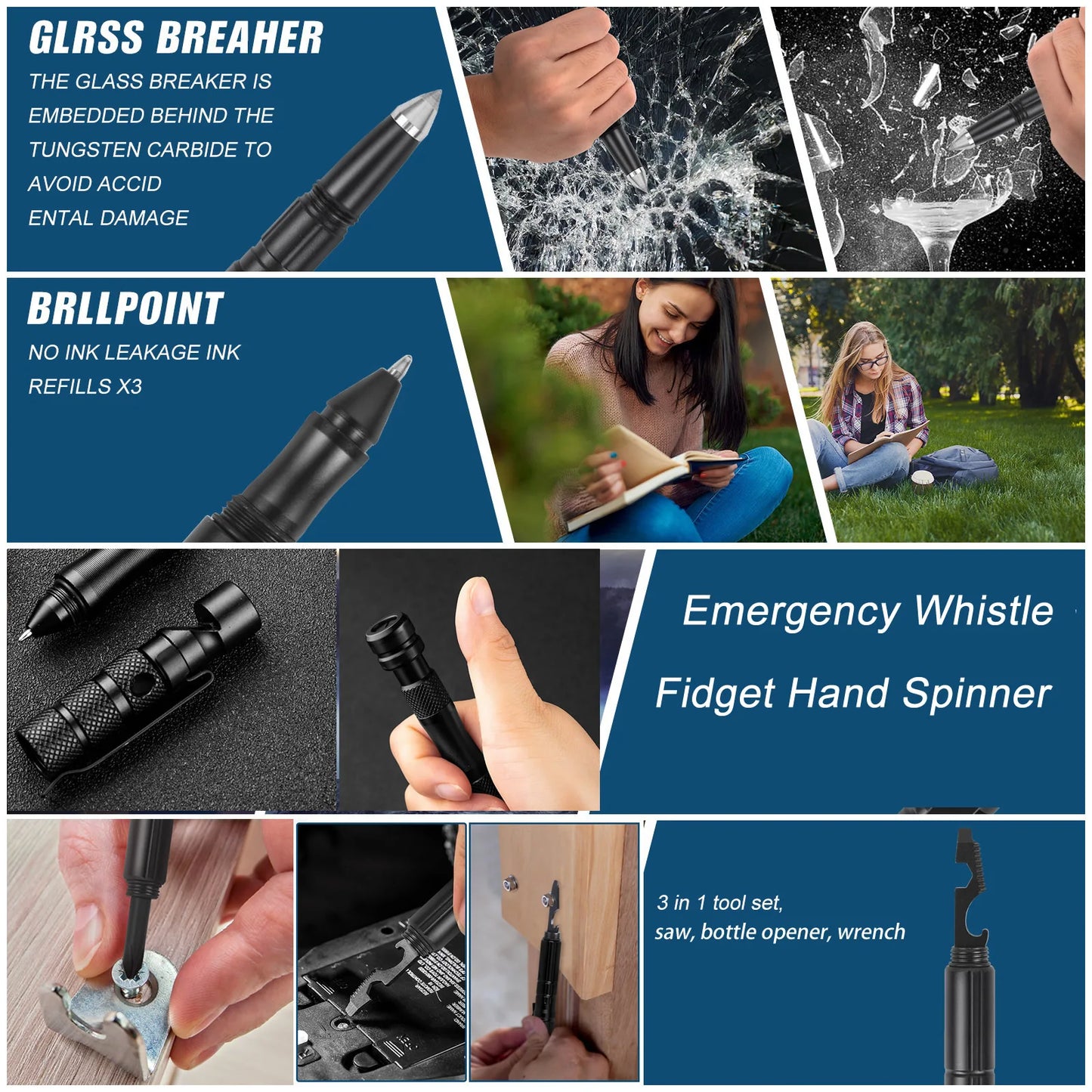 10In1 Portable Multi-Function Tactical EDC Pen