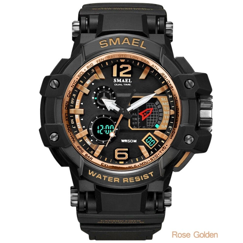 SMAEL 1509 Men Quartz Digital Watch Mens Sport Watches Electronic Military Wrist watch Male Waterproof Clock Relogios Masculino