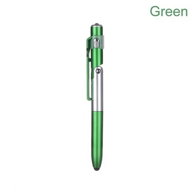 TacPen-4 In 1 Multifunction Ballpoint Pen with LED Light Fold Phone Holder Night Reading Light
