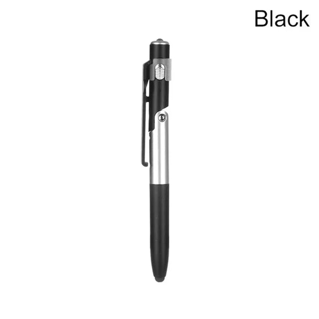 TacPen-4 In 1 Multifunction Ballpoint Pen with LED Light Fold Phone Holder Night Reading Light