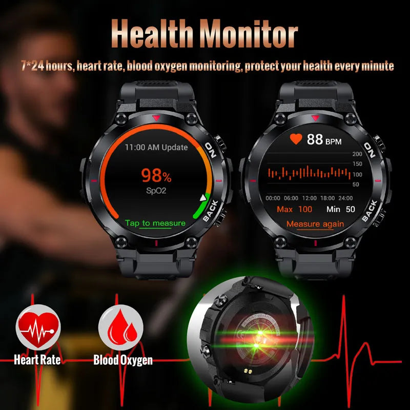 "2023 Tactical Military 5 ATM Smart Watch: The Ultimate Fitness Companion for Every Adventure"
