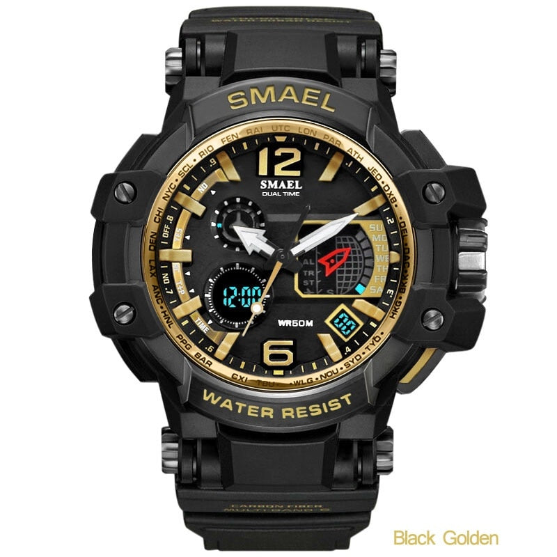 SMAEL 1509 Men Quartz Digital Watch Mens Sport Watches Electronic Military Wrist watch Male Waterproof Clock Relogios Masculino