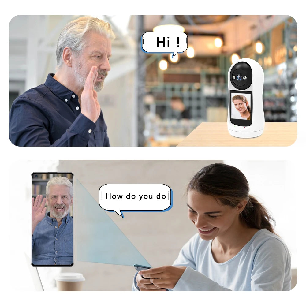 3MP PTZ Wifi Camera Video Call with 2.8 Inch Screen