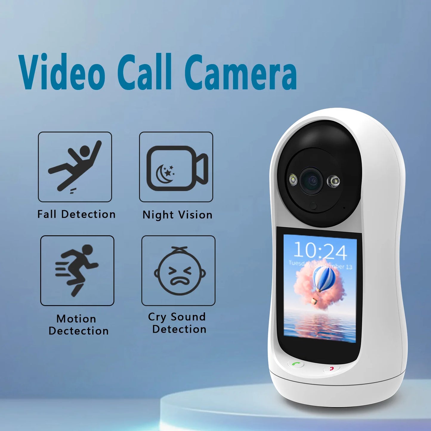 3MP PTZ Wifi Camera Video Call with 2.8 Inch Screen