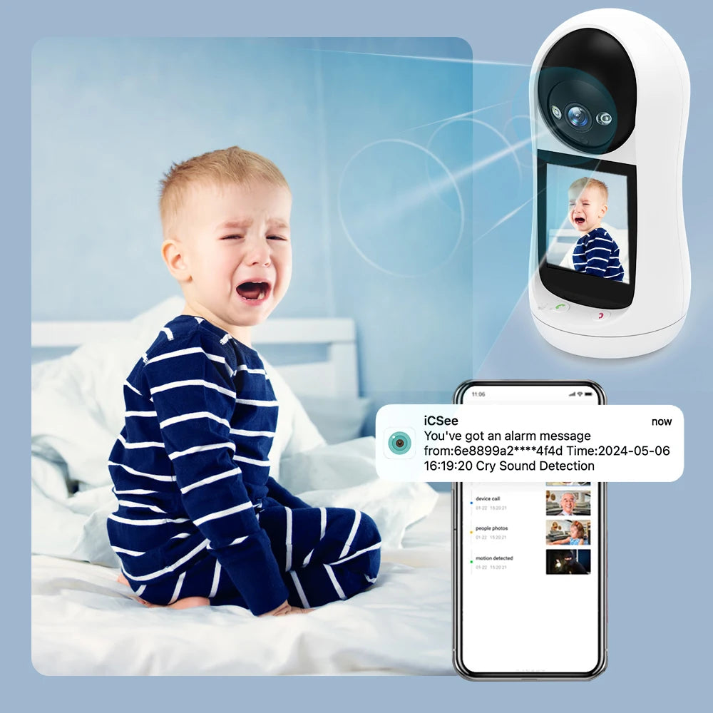 3MP PTZ Wifi Camera Video Call with 2.8 Inch Screen