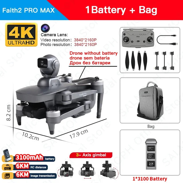 C-FLY Faith2 Pro Drone 4K Professional 3-Axis Gimbal 5G Wifi GPS FPV