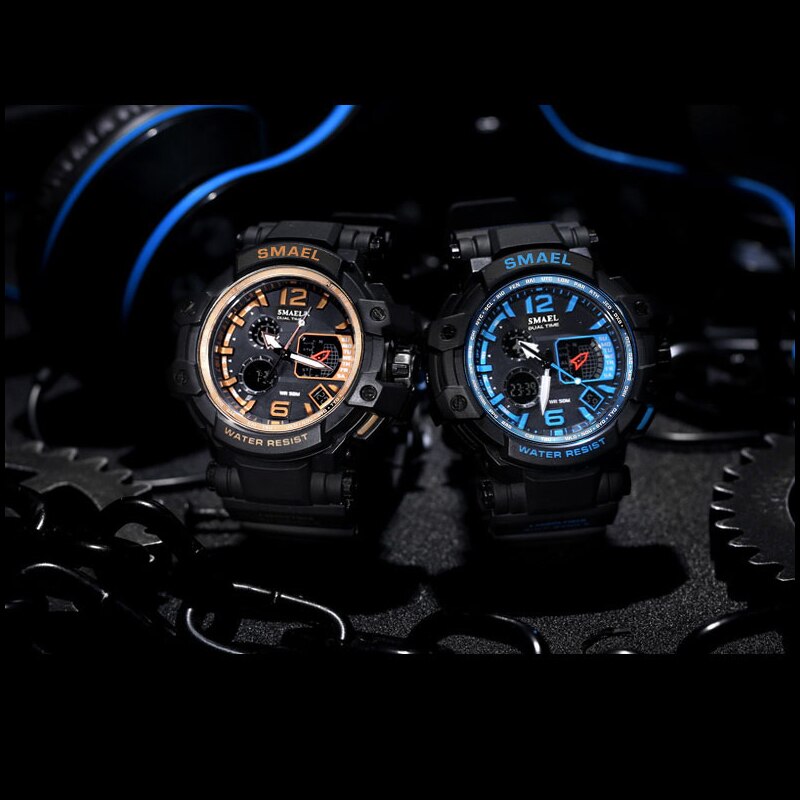 SMAEL 1509 Men Quartz Digital Watch Mens Sport Watches Electronic Military Wrist watch Male Waterproof Clock Relogios Masculino