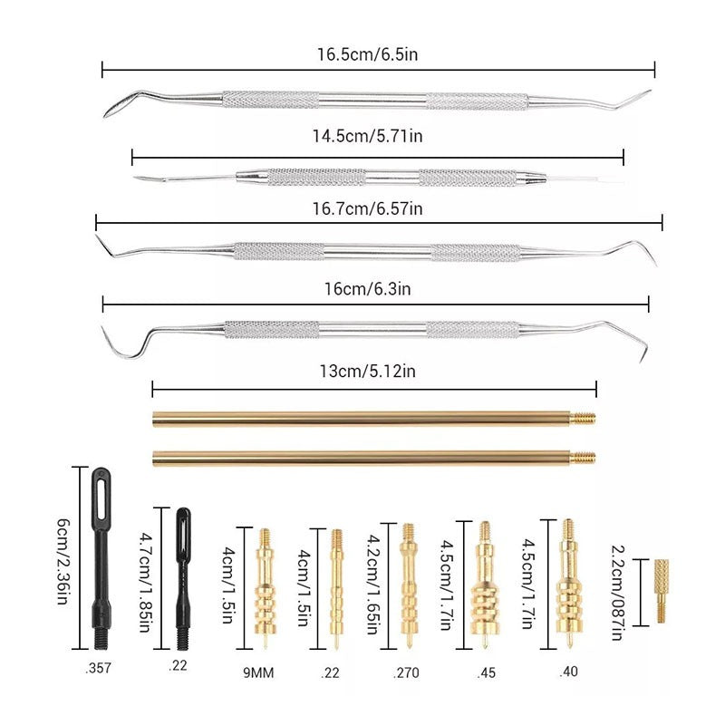 "29-Piece Premium Gun Brush Set: Ultimate Cleaning Kit for Tactical & Outdoor Firearms Maintenance"