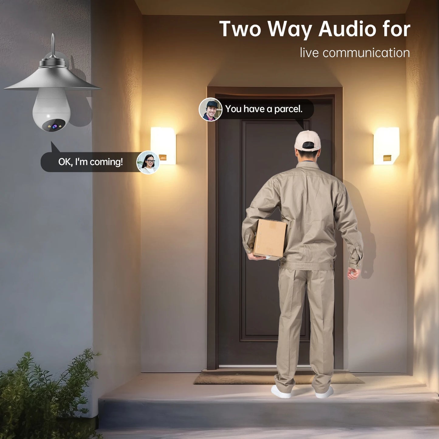 JOOAN 3MP PTZ IP Camera 2.4G Wifi E27 Bulb Surveillance Camera Home Color Night AI Tracking Security Camera Smart Baby Monitor