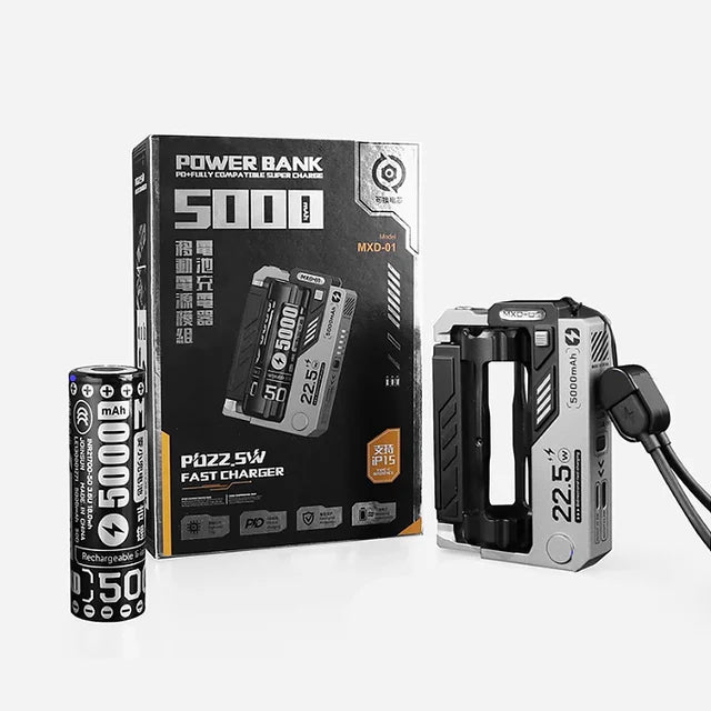 Mecha-Style Portable Power Bank with
Detachable 5000mAh Battery - MXD-01
Charger