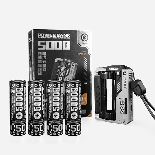 Mecha-Style Portable Power Bank with
Detachable 5000mAh Battery - MXD-01
Charger
