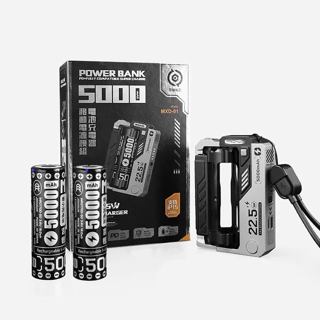 Mecha-Style Portable Power Bank with
Detachable 5000mAh Battery - MXD-01
Charger