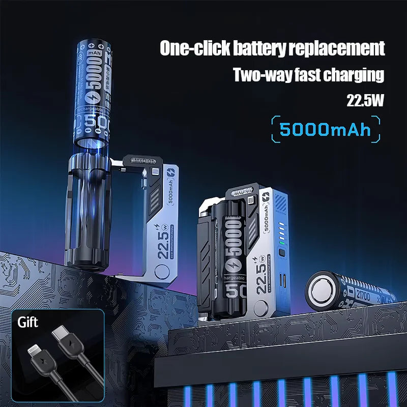 Mecha-Style Portable Power Bank with
Detachable 5000mAh Battery - MXD-01
Charger