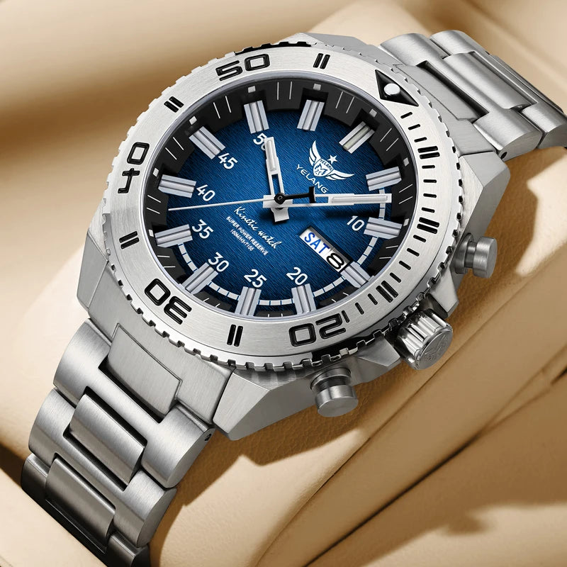 V1035 44mm Men Diving Watc Kinetic Energy Watch 100m luminous Japan PX83 Sapphire