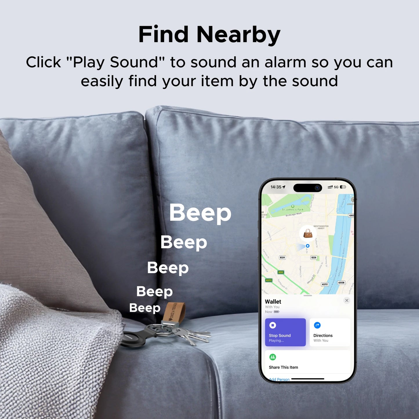 Xion Finder Security SmartTrack Link Smart Tag for Apple Find My Key Bluetooth GPS Tracker For Earbud