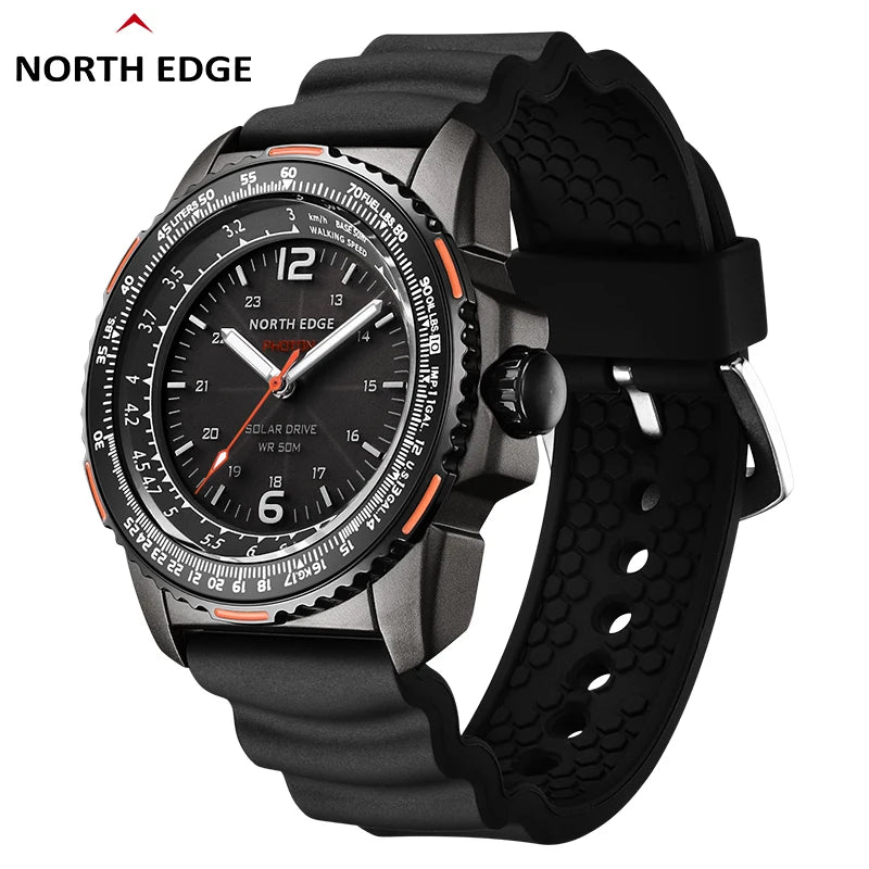 PHOTON Men Digital Solar Powered Military Watch Waterproof 50M Men