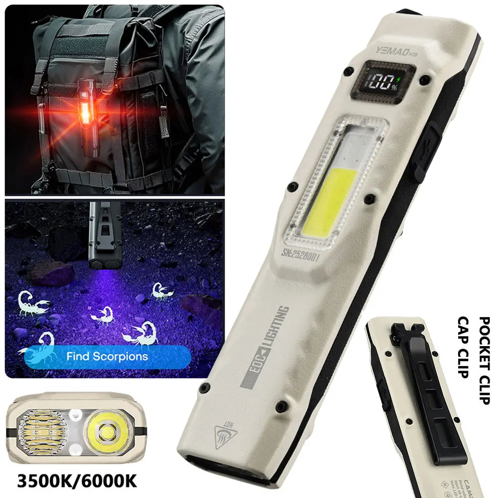 Xion New Tactical Flashlight - Triple-Light Source, Aluminum Alloy Ultra-Thin EDC Rechargeable LED Flashlight