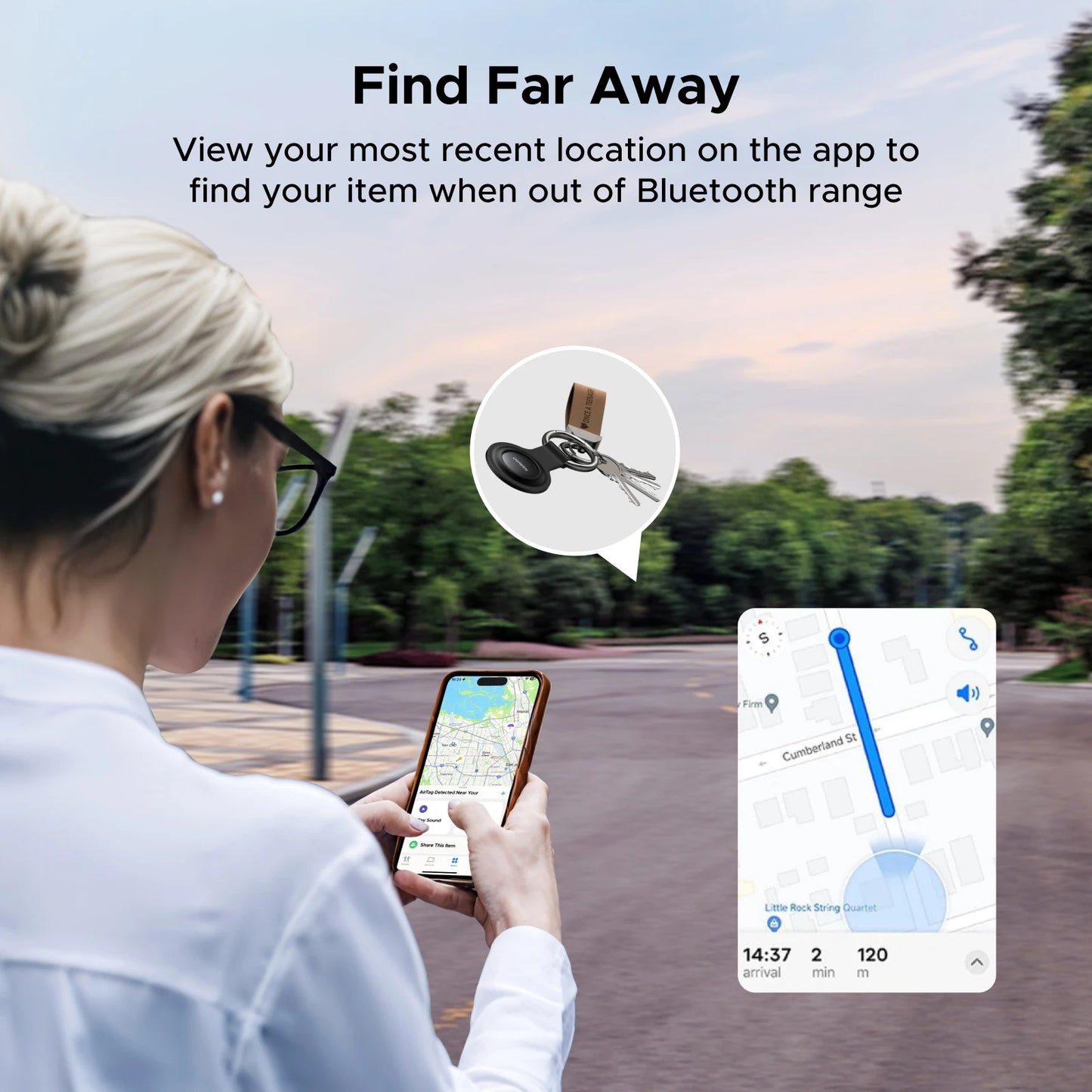 Xion Finder Security SmartTrack Link Smart Tag for Apple Find My Key Bluetooth GPS Tracker For Earbud