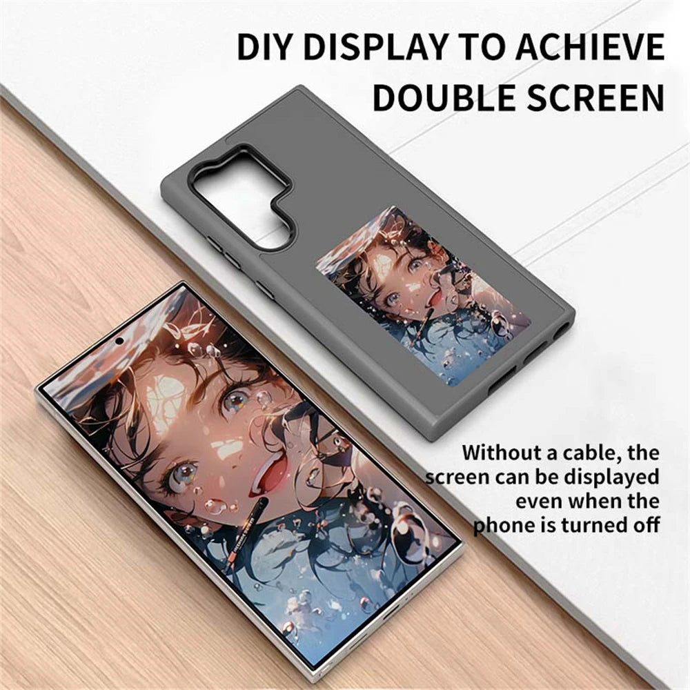 NFC Function AI Phone Cases For Samsung Galaxy S25 Ultra S24U ink Screen DIY Four Colors Screen Wireless Transmission Phone Case