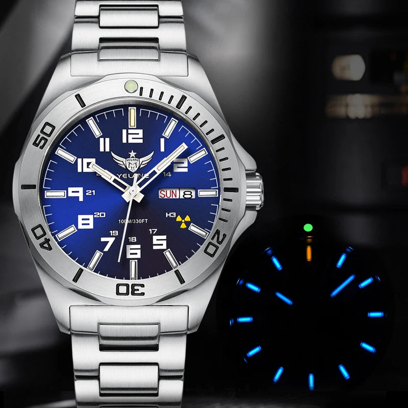 V1019 Brand 44MM Men Watch NH36 100M PROFESSIONAL Deep Diving Automatic Watch Sapphire Lens