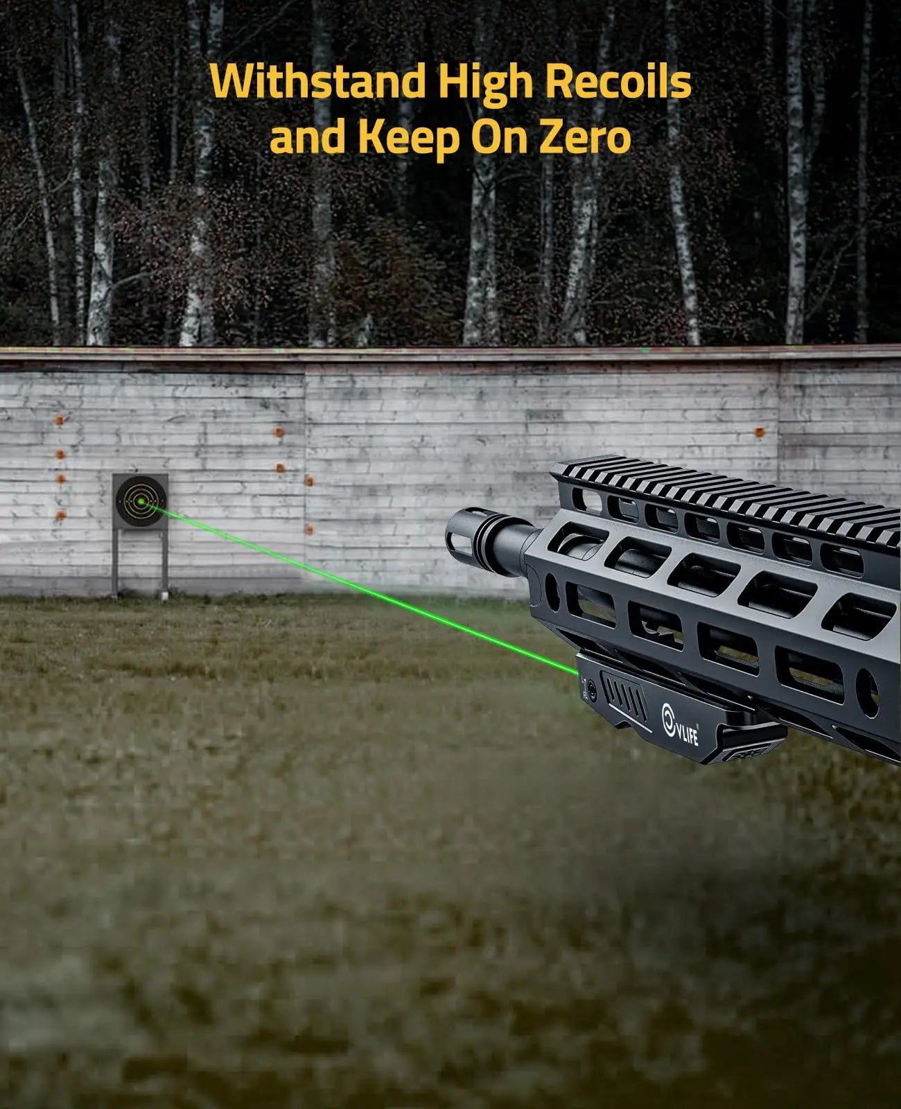 CVLIFE Tactical Green Laser Sight Rifle Compact Low Profile Sights Compatible with M-Lok Picatinny Rail Rechargeable Strobe Mode