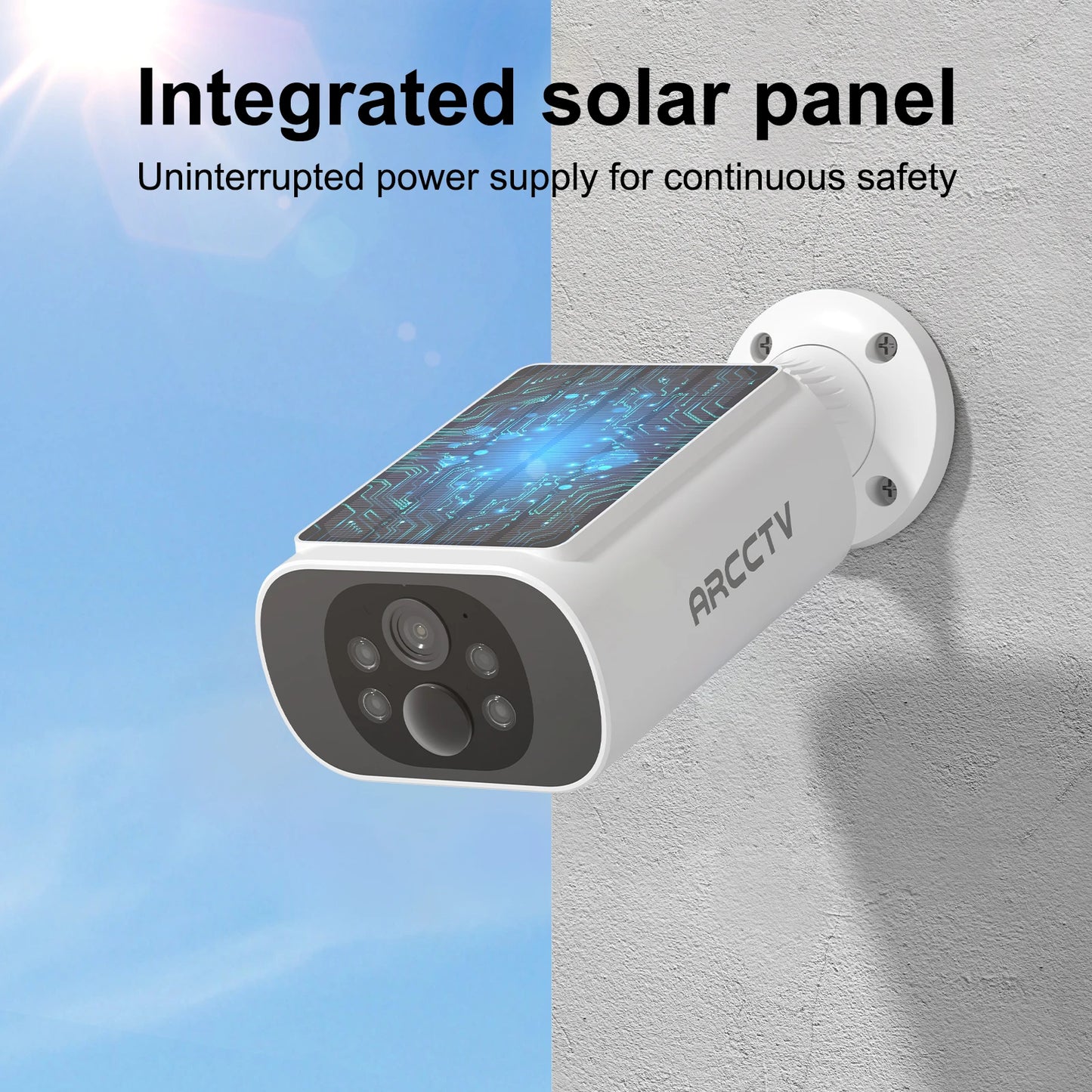2025 ARCCTV 4MP Wifi Solar Power CCTV System
