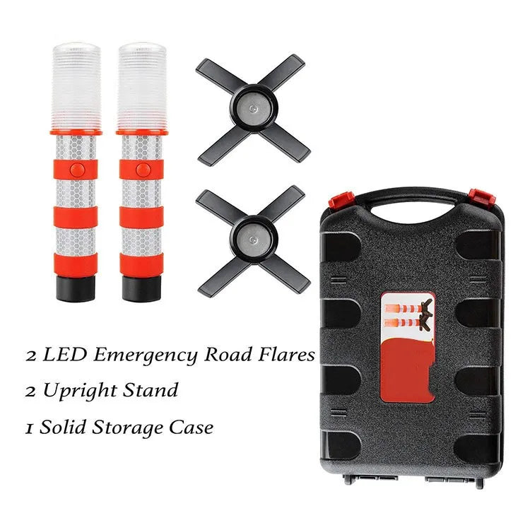 2pcs Warning Light Magnetic Flashlight Emergency Roadside Flares
