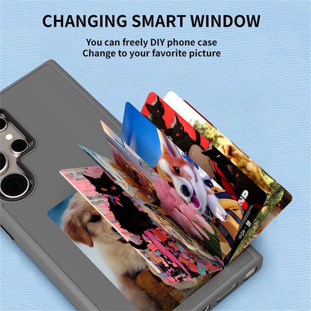 NFC Function AI Phone Cases For Samsung Galaxy S25 Ultra S24U ink Screen DIY Four Colors Screen Wireless Transmission Phone Case
