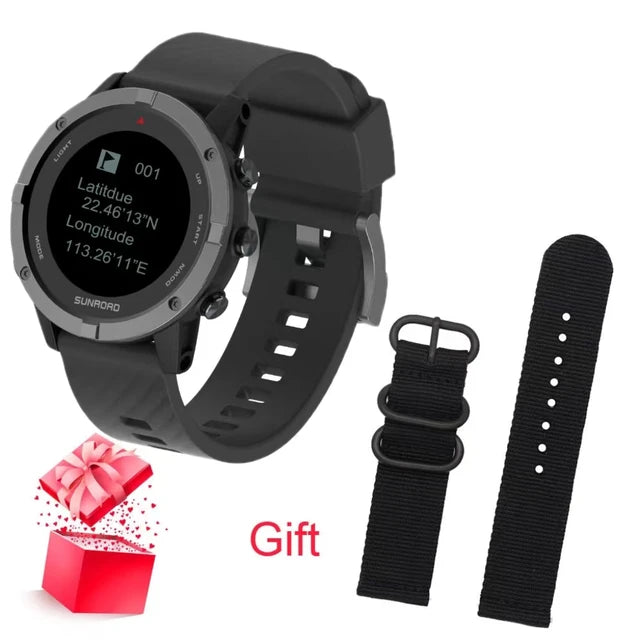 SUNROAD New Men Digital Watch GPS Tracker Outdoor Sports Watch Fitness Tracker Wristwatch Waterproof Hombre Clock