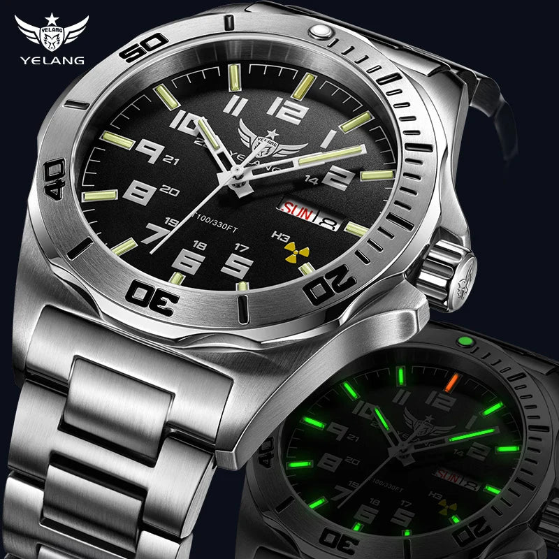 V1019 Brand 44MM Men Watch NH36 100M PROFESSIONAL Deep Diving Automatic Watch Sapphire Lens