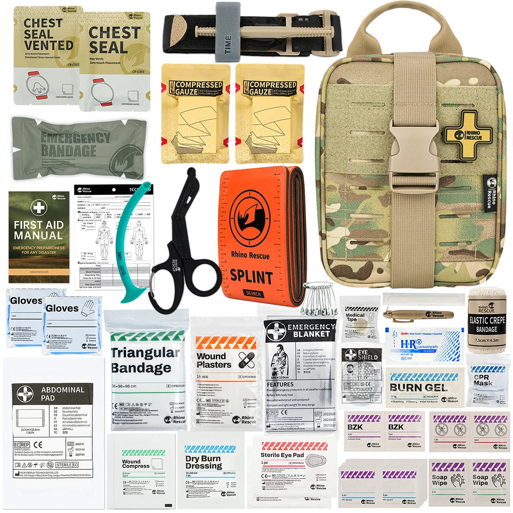 RHINO RESCUE-SE IFAK Trauma First Aid Kit,Tactical Medical Pouch for Car Home Travel Hiking and Camping,Emergency Survival