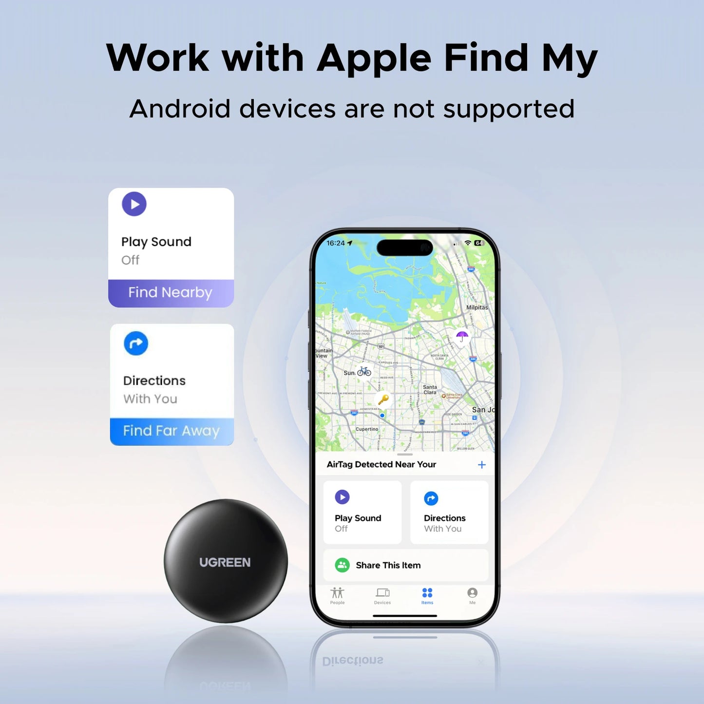 Xion Finder Security SmartTrack Link Smart Tag for Apple Find My Key Bluetooth GPS Tracker For Earbud
