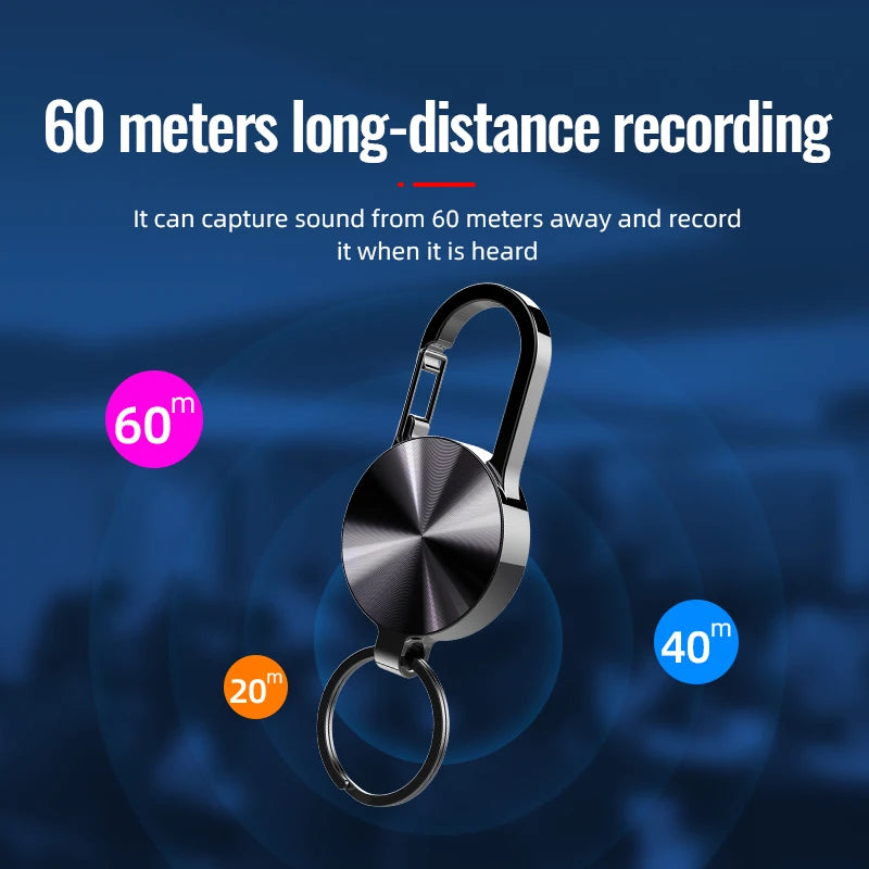 32GB Keychain Mini Voice Recorder Activated Sound Professional HD Noise Reduction Digital Dictaphone