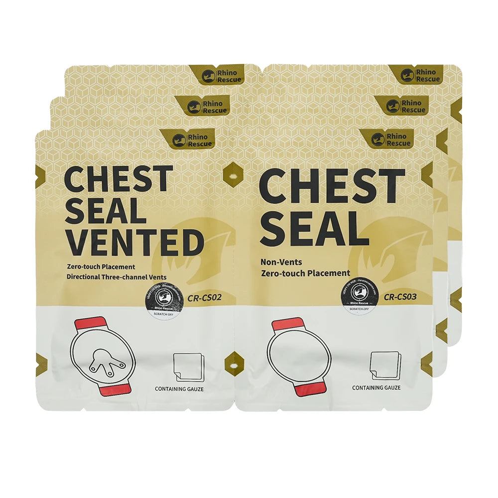 RHINO RESCUE Vent Chest Seal Twin Pack,Trauma Dressing Kit