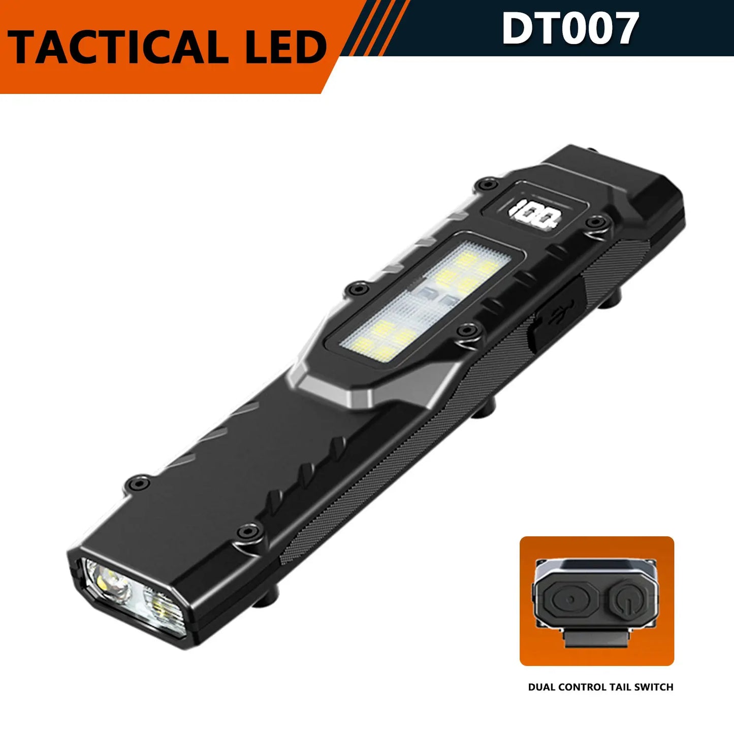 Xion New Tactical Flashlight - Triple-Light Source, Aluminum Alloy Ultra-Thin EDC Rechargeable LED Flashlight