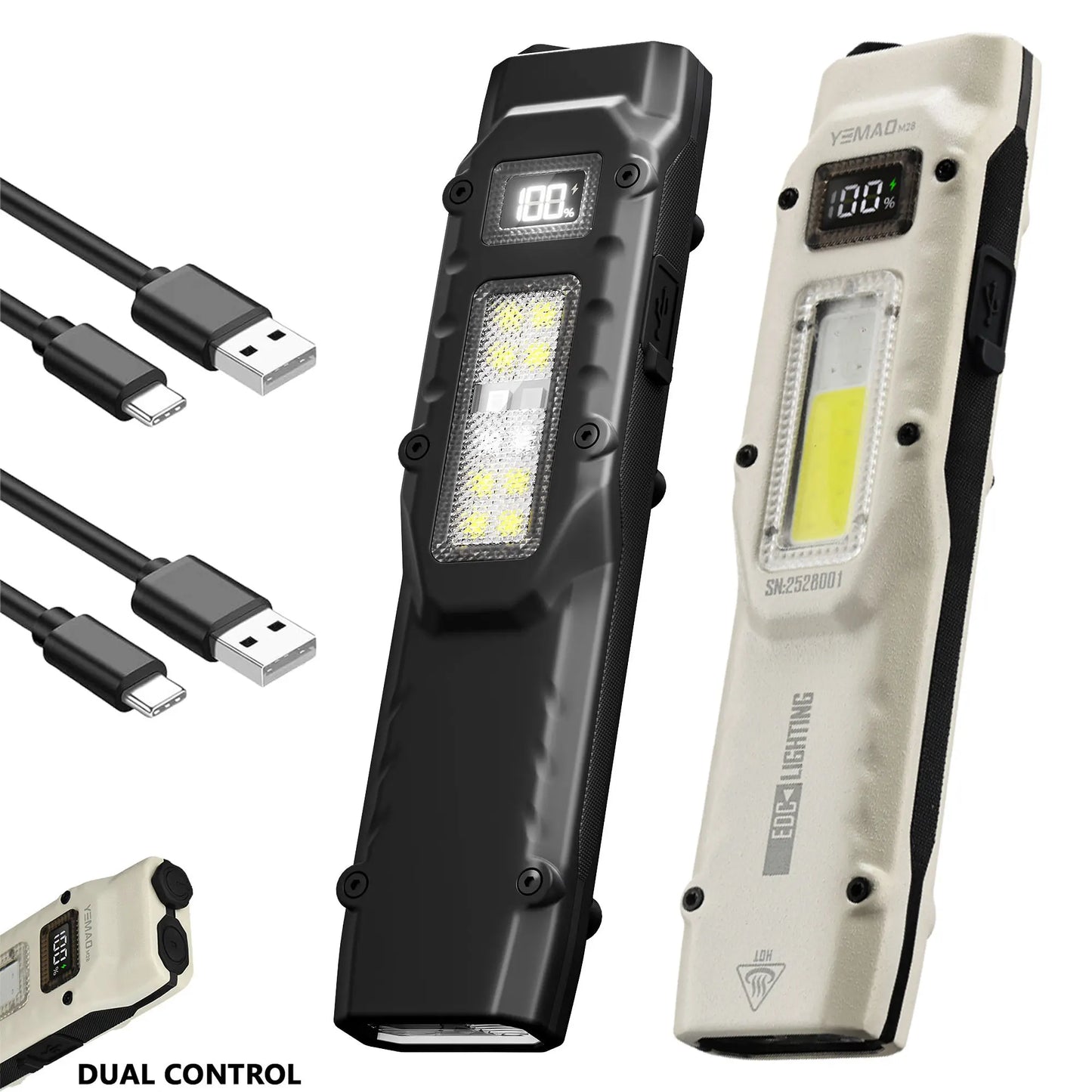 Xion New Tactical Flashlight - Triple-Light Source, Aluminum Alloy Ultra-Thin EDC Rechargeable LED Flashlight