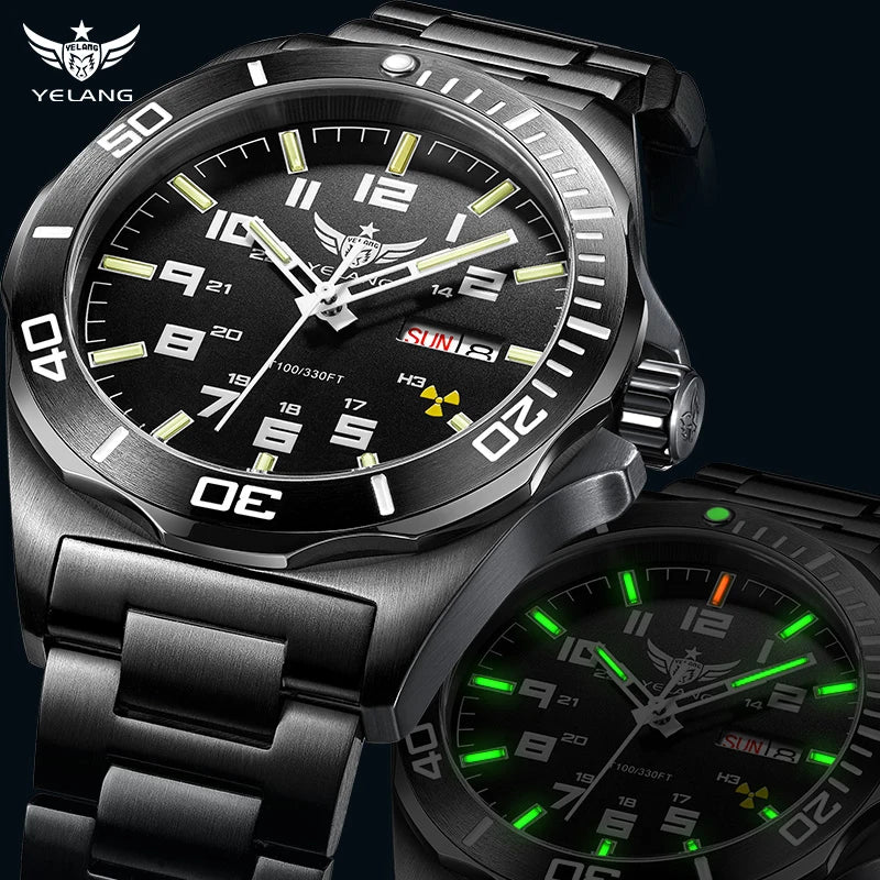 V1019 Brand 44MM Men Watch NH36 100M PROFESSIONAL Deep Diving Automatic Watch Sapphire Lens