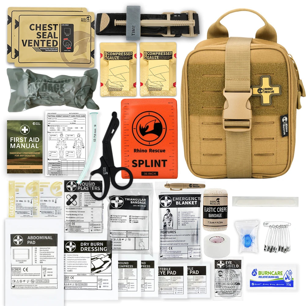 RHINO RESCUE-SE IFAK Trauma First Aid Kit,Tactical Medical Pouch for Car Home Travel Hiking and Camping,Emergency Survival