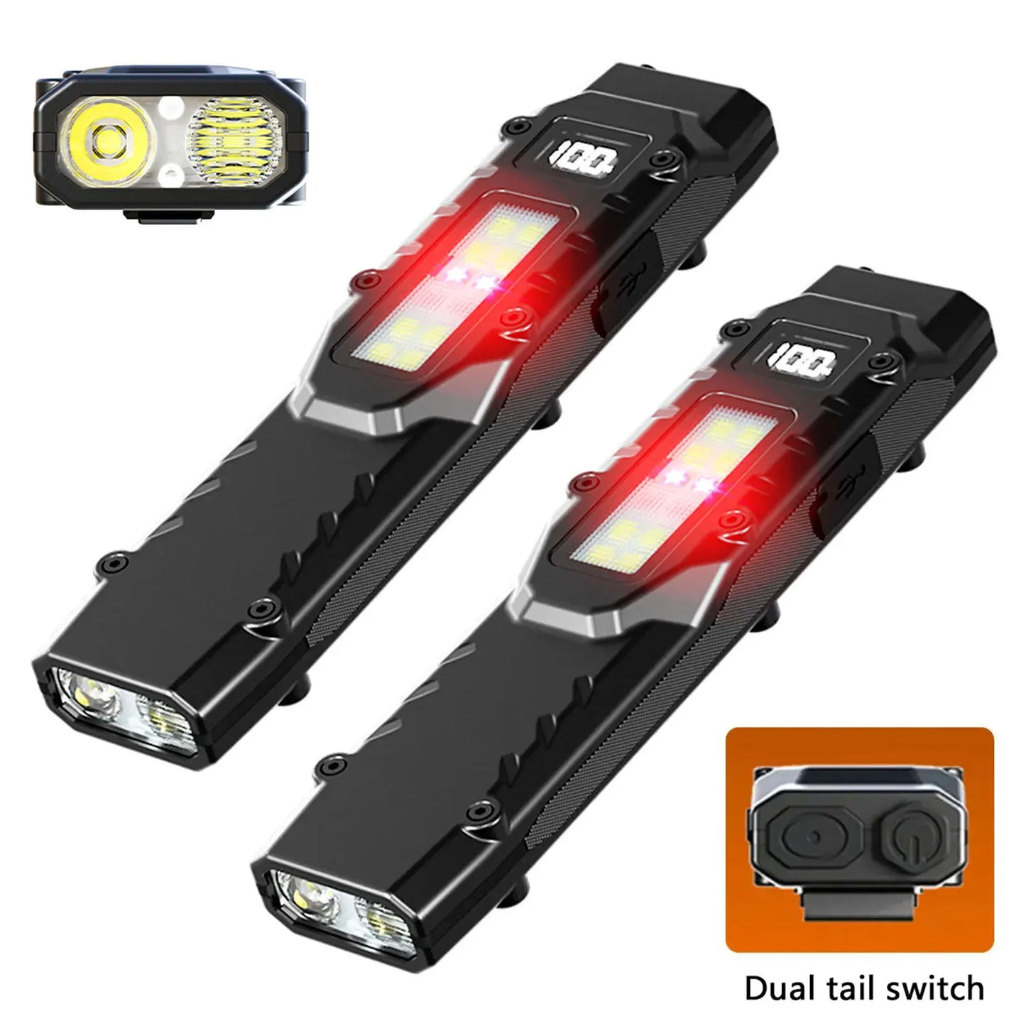 Xion New Tactical Flashlight - Triple-Light Source, Aluminum Alloy Ultra-Thin EDC Rechargeable LED Flashlight