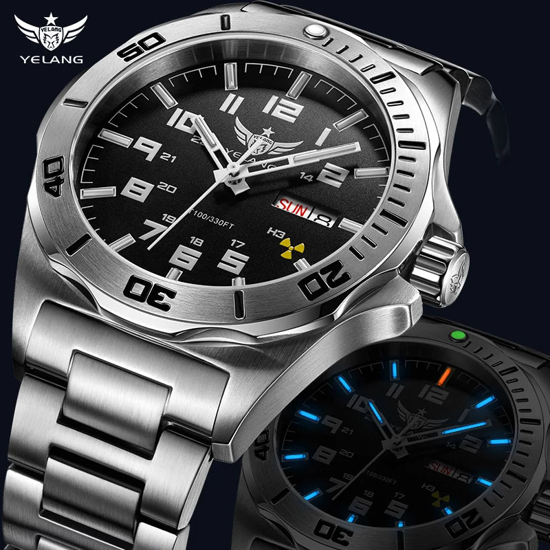 V1019 Brand 44MM Men Watch NH36 100M PROFESSIONAL Deep Diving Automatic Watch Sapphire Lens