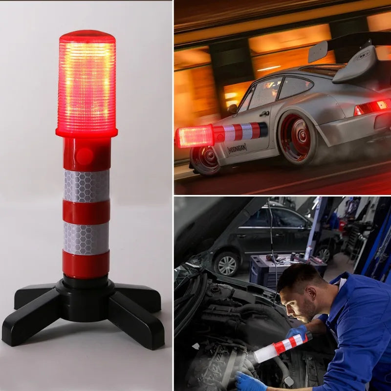 2pcs Warning Light Magnetic Flashlight Emergency Roadside Flares