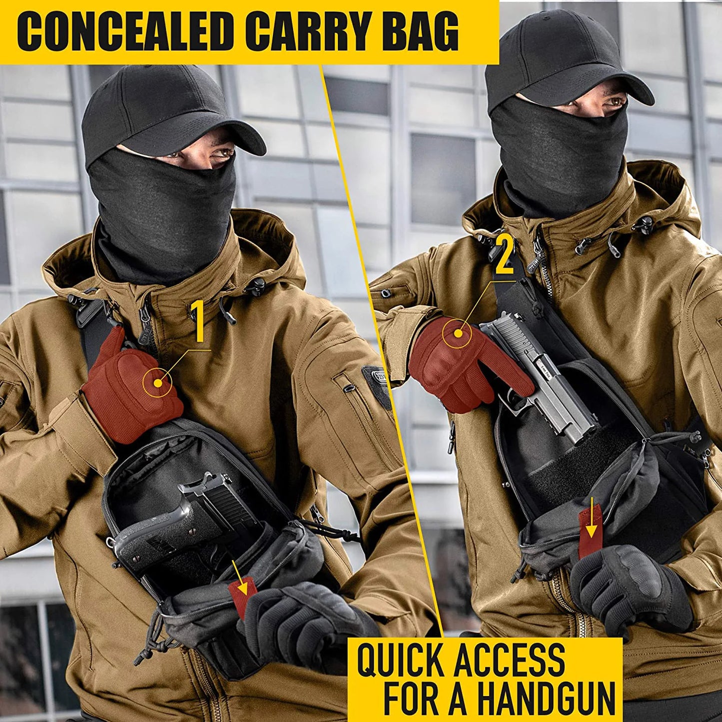 Tactical Pistol Gun Cross-body Shoulder Bag