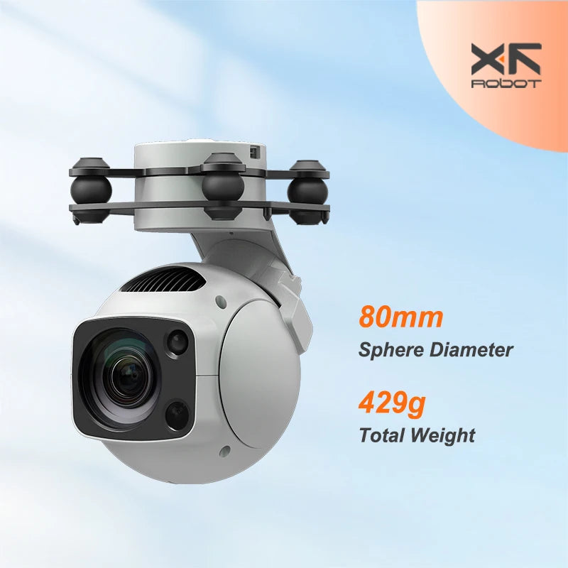 XF-D-80AI Multi-Object Detection & Tracking Zoom & Wide Dual-view Laser Lighting AI Camera Hybrid Zoom Drone 3-Axis Pod