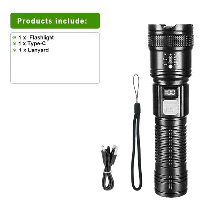 100000 Lumens Super Bright Long Range LED Flashlight