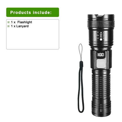 100000 Lumens Super Bright Long Range LED Flashlight
