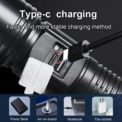 100000 Lumens Super Bright Long Range LED Flashlight