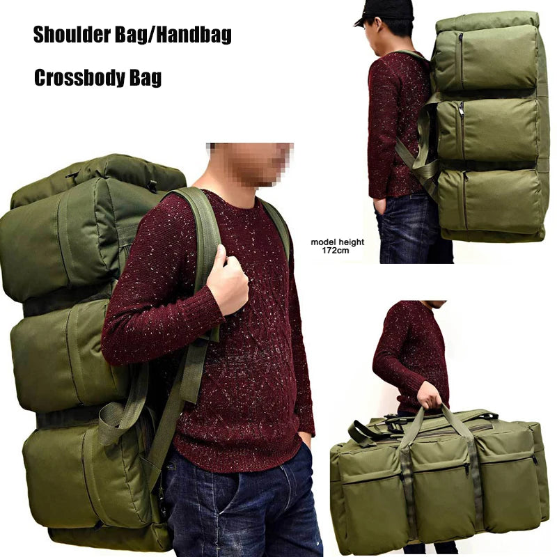 "ExpeditionMax 100L: The Ultimate Army Backpack for Outdoor Adventures and Travel"