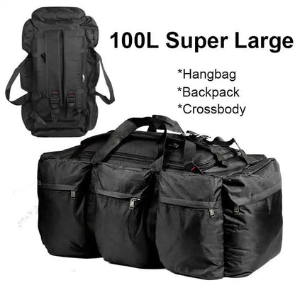 "ExpeditionMax 100L: The Ultimate Army Backpack for Outdoor Adventures and Travel"