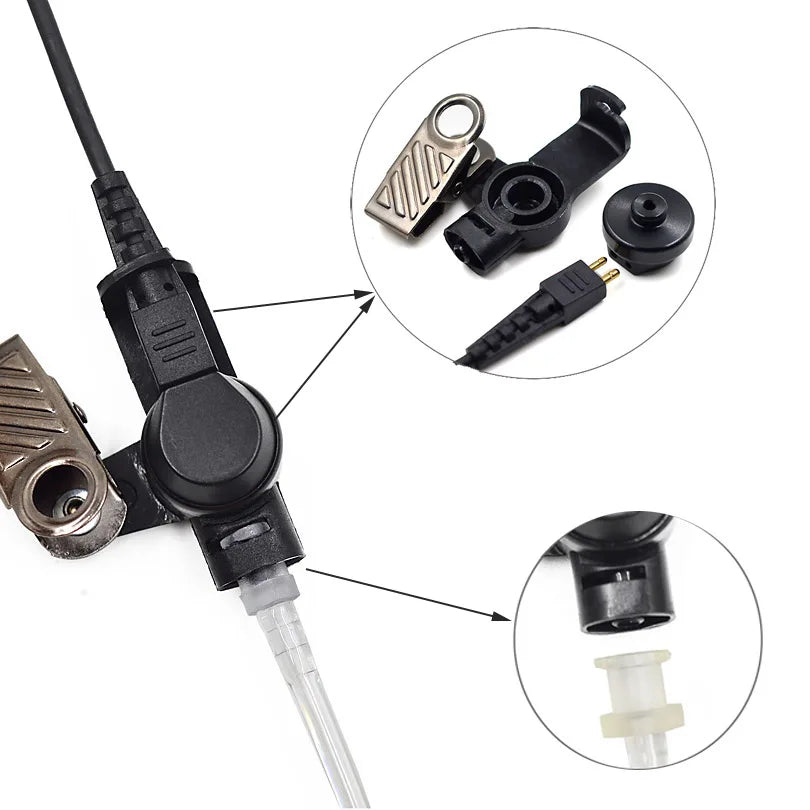 10pcs 2 Pin Wire Surveillance Earpiece Headset Air Tube Acoustic Mic PTT For Motorola Two Way Radio Walkie Talkie Accessories