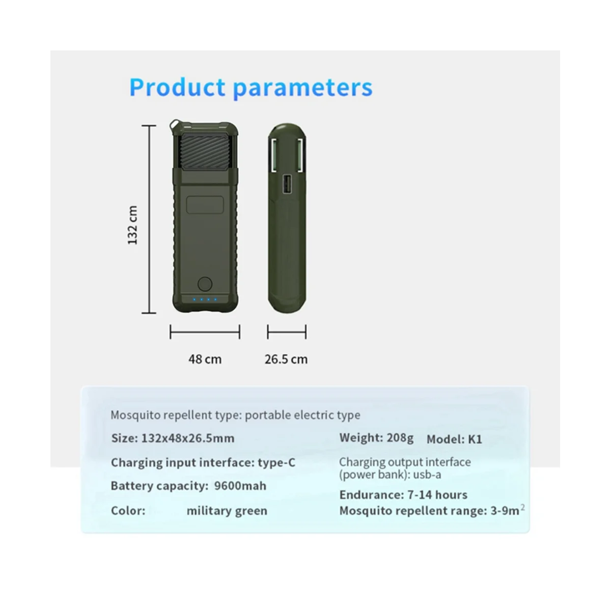 1Pcs Portable Mosquito Repellent Heating Mosquito Repellent Fumigator Rechargeable Unit